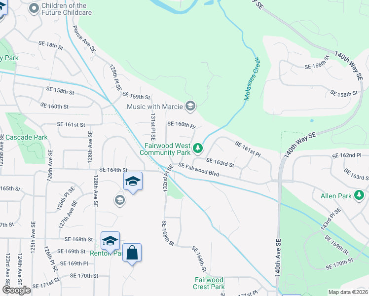 map of restaurants, bars, coffee shops, grocery stores, and more near in Renton