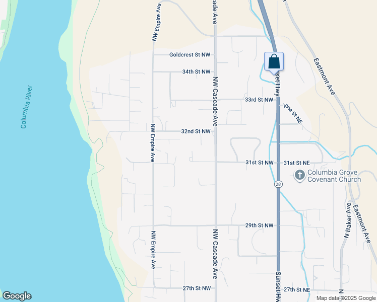 map of restaurants, bars, coffee shops, grocery stores, and more near 212 32nd Street Northwest in East Wenatchee