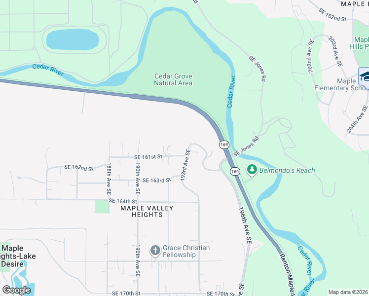 map of restaurants, bars, coffee shops, grocery stores, and more near 16013 193rd Ave SE in Renton