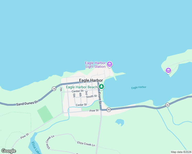 map of restaurants, bars, coffee shops, grocery stores, and more near 483 Front Street in Eagle Harbor