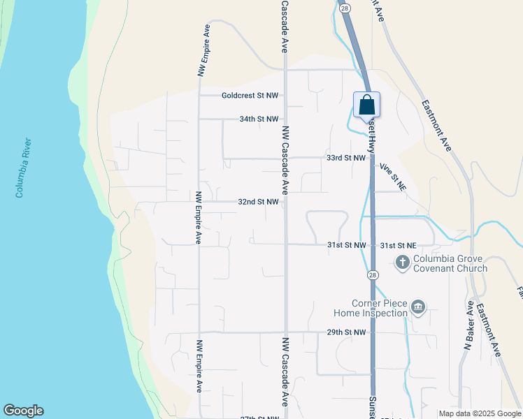 map of restaurants, bars, coffee shops, grocery stores, and more near 212 32nd Street Northwest in East Wenatchee