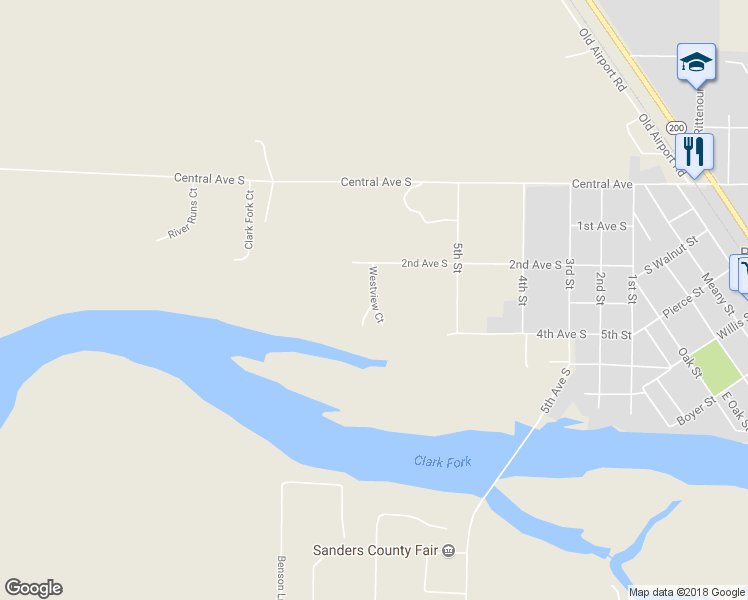 map of restaurants, bars, coffee shops, grocery stores, and more near Westview Court in Plains