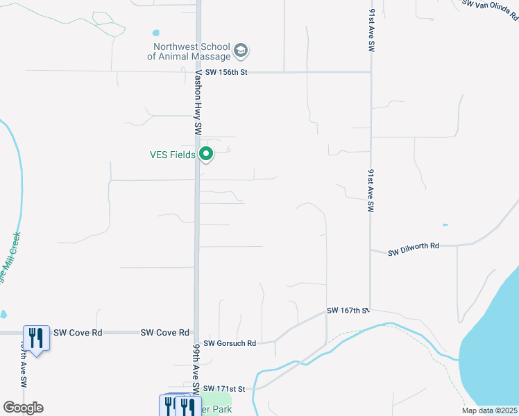 map of restaurants, bars, coffee shops, grocery stores, and more near 16134 Vashon Hwy SW in Vashon
