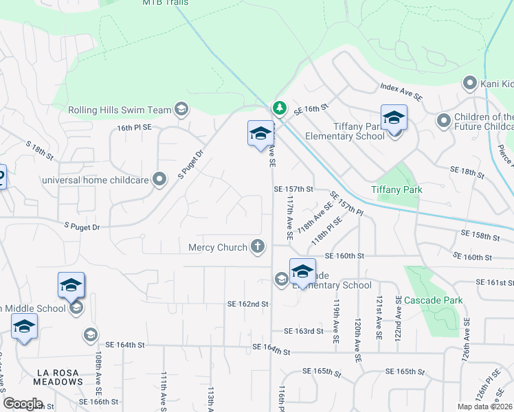 map of restaurants, bars, coffee shops, grocery stores, and more near 2408 Southeast 19th Street in Renton