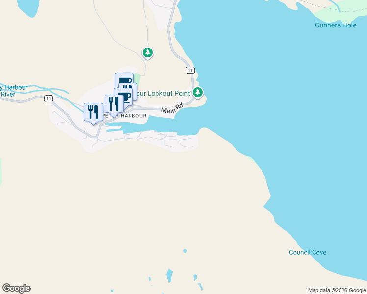 map of restaurants, bars, coffee shops, grocery stores, and more near 11 Big Hill Road in Petty Harbour-Maddox Cove