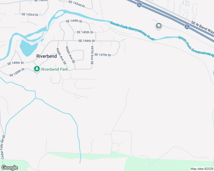 map of restaurants, bars, coffee shops, grocery stores, and more near 15301 451st Avenue Southeast in North Bend