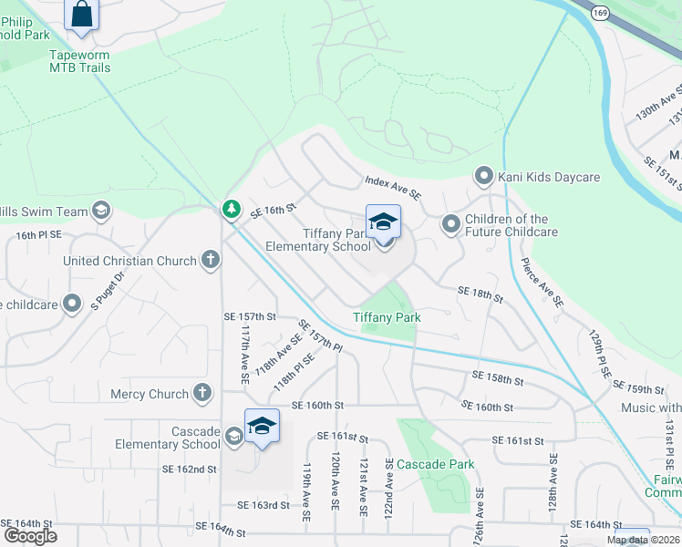 map of restaurants, bars, coffee shops, grocery stores, and more near 1738 Ferndale Avenue Southeast in Renton