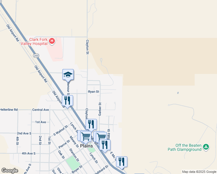 map of restaurants, bars, coffee shops, grocery stores, and more near 400-408 Garber St in Plains