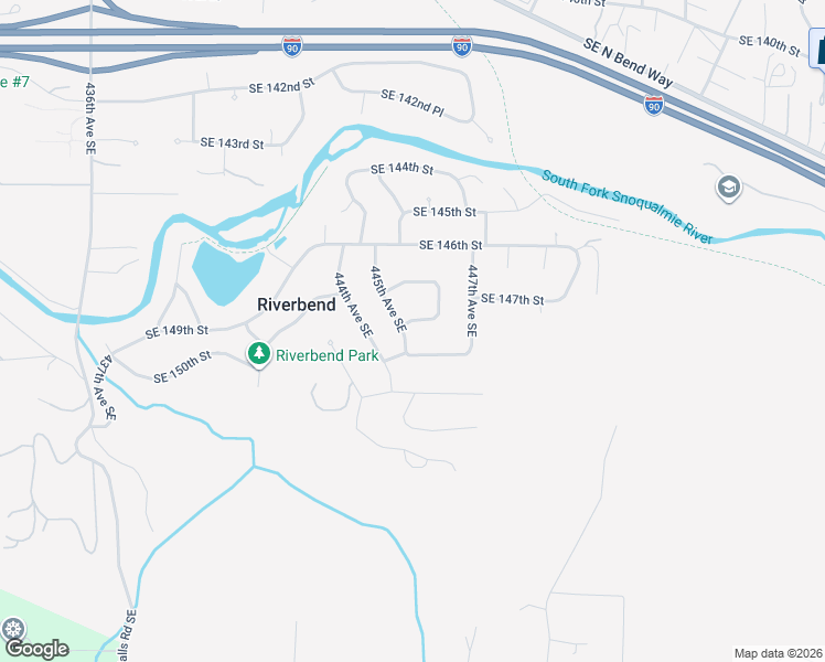 map of restaurants, bars, coffee shops, grocery stores, and more near 14804 445th Avenue Southeast in North Bend