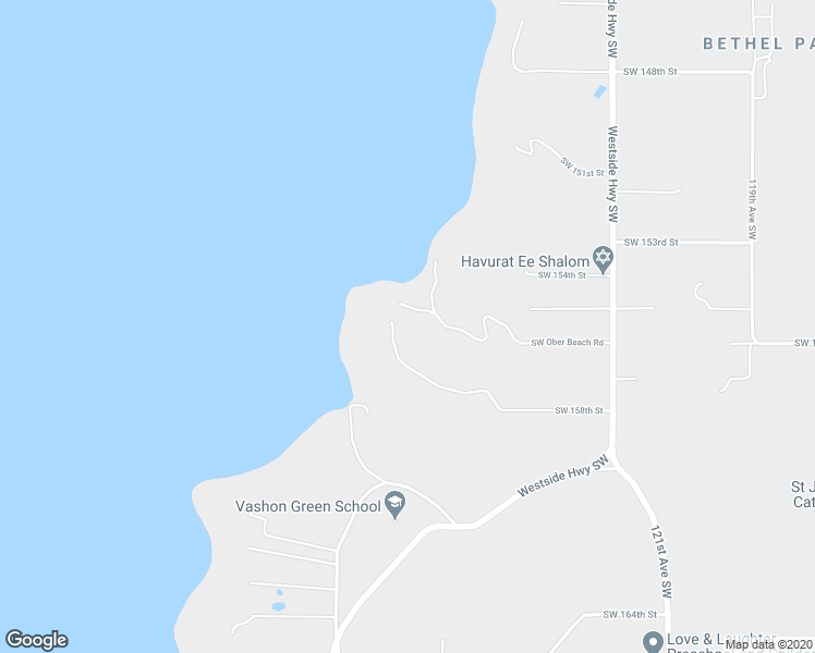 map of restaurants, bars, coffee shops, grocery stores, and more near 12825 Southwest Ober Beach Road in Vashon