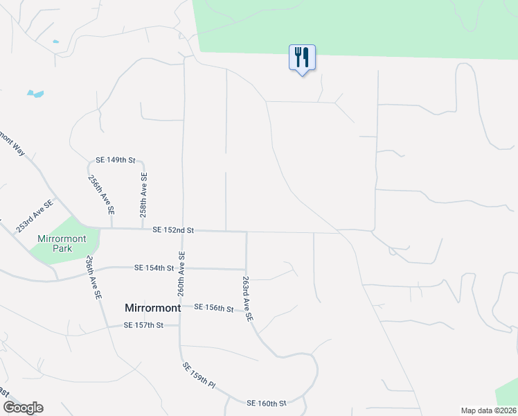 map of restaurants, bars, coffee shops, grocery stores, and more near 26328 Southeast 152nd Street in Issaquah
