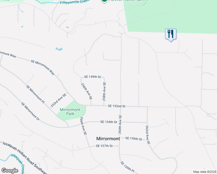 map of restaurants, bars, coffee shops, grocery stores, and more near 14847 260th Avenue Southeast in Issaquah