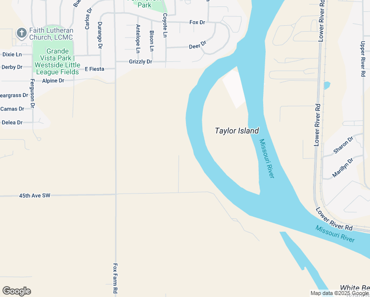 map of restaurants, bars, coffee shops, grocery stores, and more near 4201 Island View Drive in Great Falls
