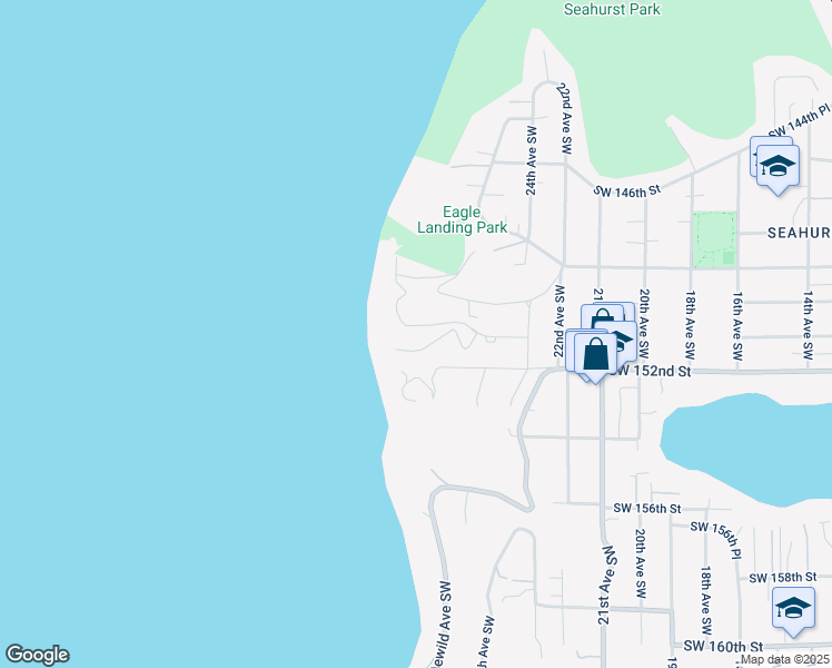 map of restaurants, bars, coffee shops, grocery stores, and more near 2650 Southwest 151st Place in Burien