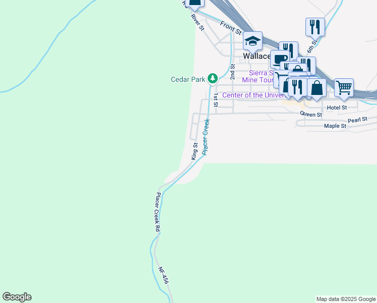 map of restaurants, bars, coffee shops, grocery stores, and more near 146 King Street in Wallace