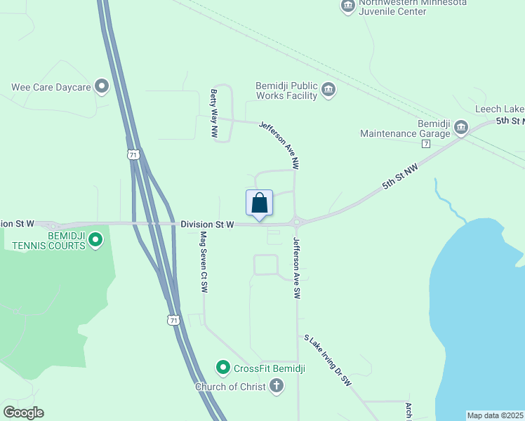 map of restaurants, bars, coffee shops, grocery stores, and more near 2003 County Road 7 in Bemidji