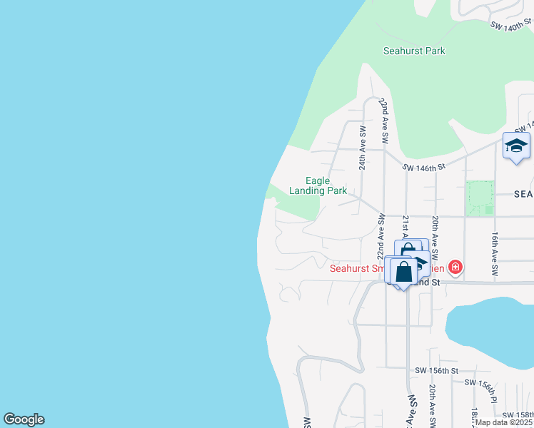 map of restaurants, bars, coffee shops, grocery stores, and more near 14901 28th Avenue Southwest in Burien