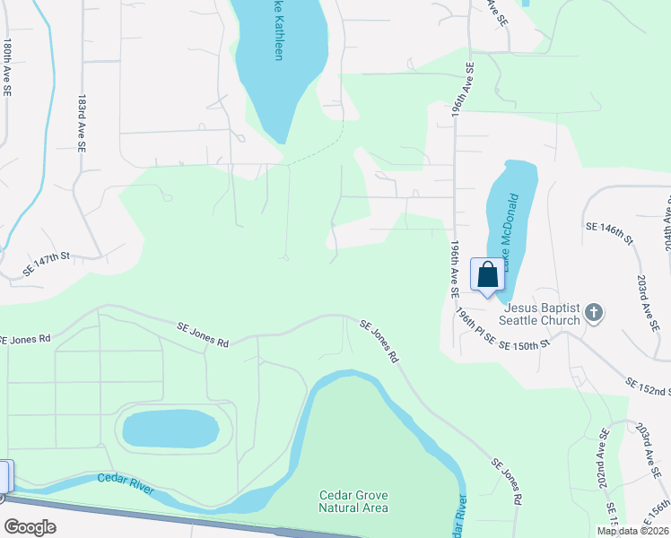 map of restaurants, bars, coffee shops, grocery stores, and more near 19129 Southeast 145th Street in Renton
