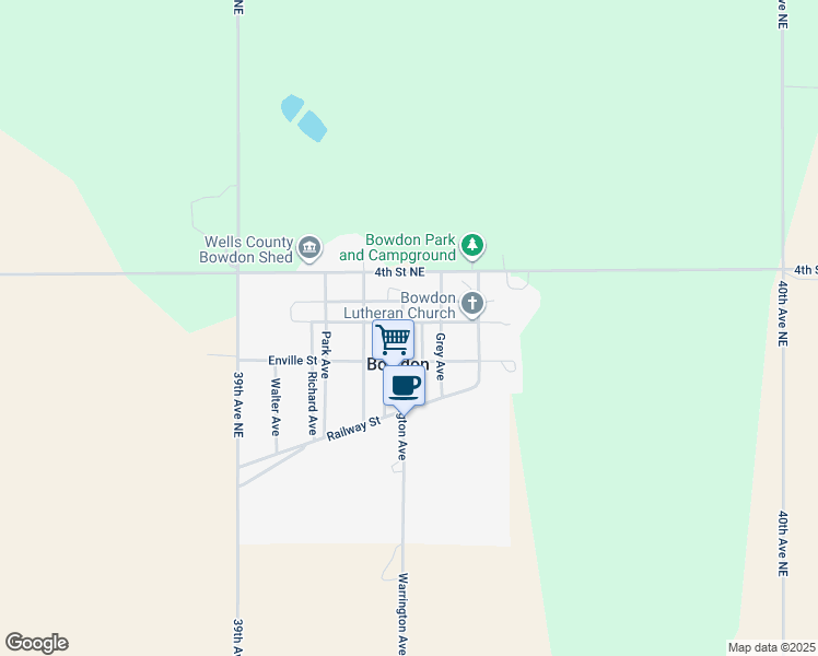 map of restaurants, bars, coffee shops, grocery stores, and more near in Bowdon