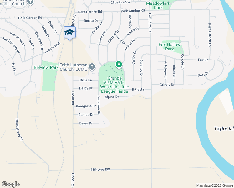 map of restaurants, bars, coffee shops, grocery stores, and more near 1209 Alpine Drive in Great Falls