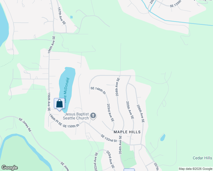 map of restaurants, bars, coffee shops, grocery stores, and more near 20304 Southeast 146th Street in Renton