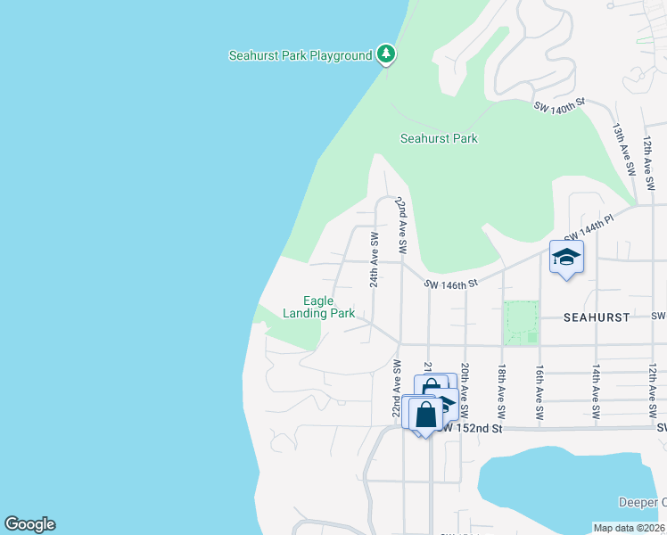 map of restaurants, bars, coffee shops, grocery stores, and more near 14605 25th Avenue Southwest in Burien