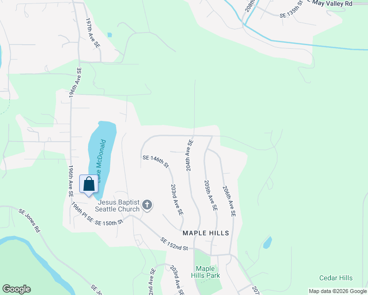map of restaurants, bars, coffee shops, grocery stores, and more near 20318 Southeast 146th Street in Renton