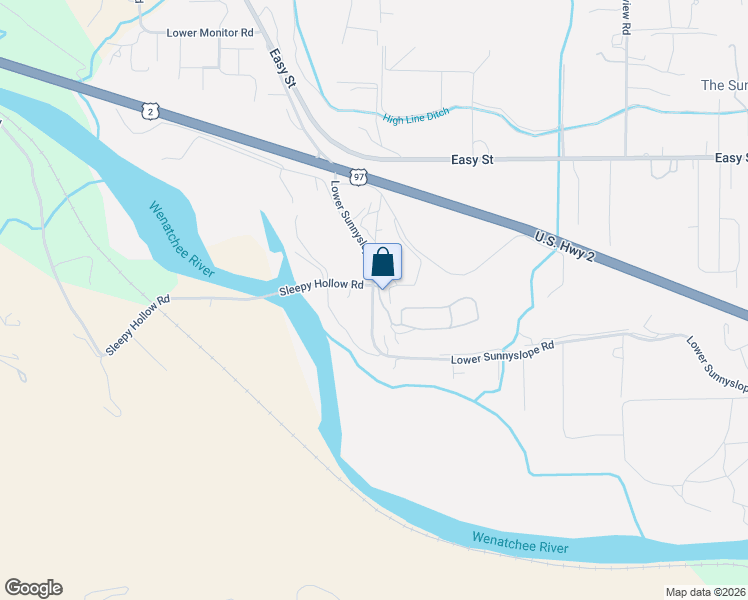 map of restaurants, bars, coffee shops, grocery stores, and more near 1260 Lower Sunnyslope Road in Wenatchee