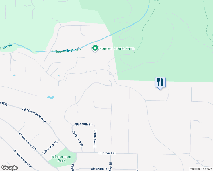 map of restaurants, bars, coffee shops, grocery stores, and more near 25825 Southeast 144th Place in Issaquah