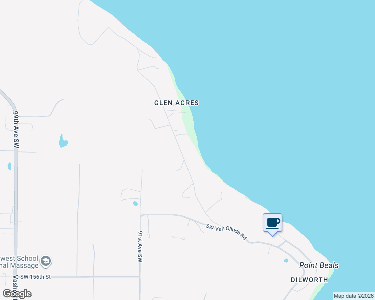 map of restaurants, bars, coffee shops, grocery stores, and more near 14736 Glen Acres Road Southwest in Vashon