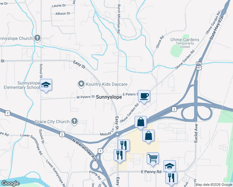 map of restaurants, bars, coffee shops, grocery stores, and more near in Sunnyslope
