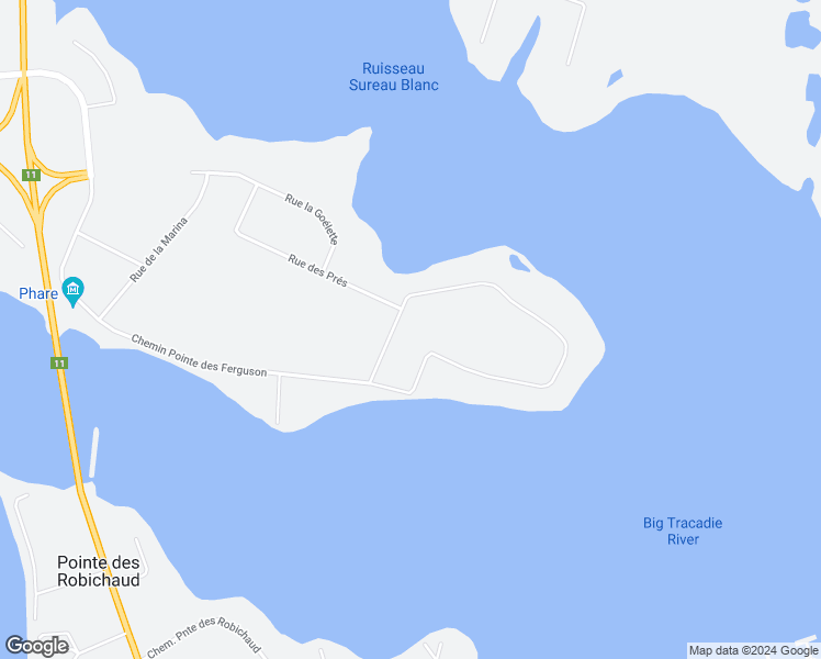 map of restaurants, bars, coffee shops, grocery stores, and more near 596 Rue Stella Maris in Tracadie-Sheila