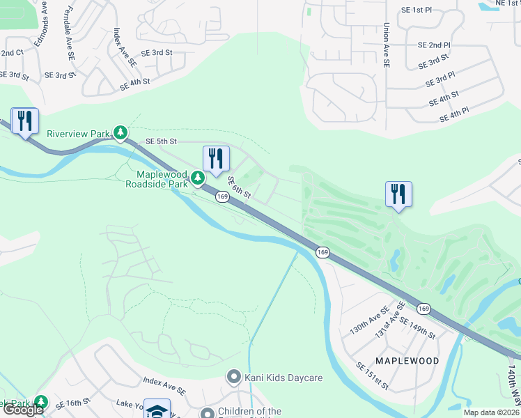 map of restaurants, bars, coffee shops, grocery stores, and more near 542 Olympia Avenue Southeast in Renton