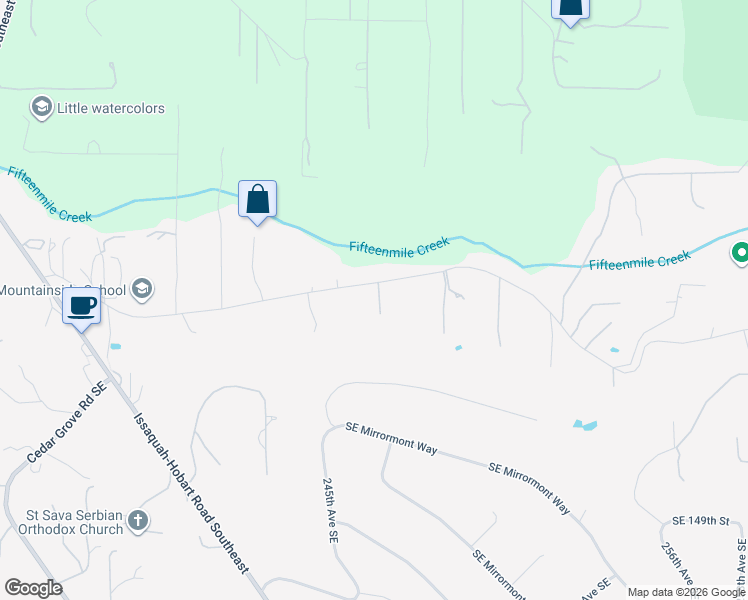 map of restaurants, bars, coffee shops, grocery stores, and more near 14229 246th Place Southeast in Issaquah