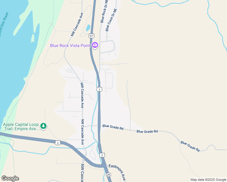 map of restaurants, bars, coffee shops, grocery stores, and more near 3949 Northeast Vista del Ray Drive in East Wenatchee
