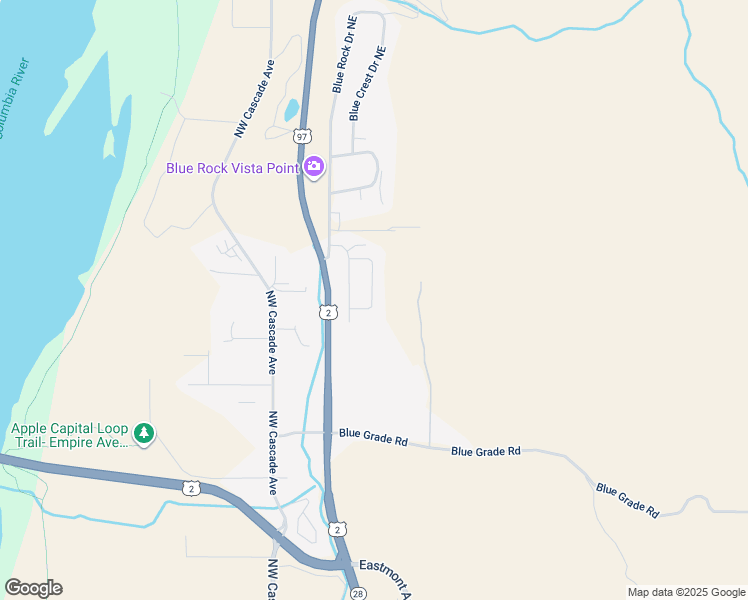 map of restaurants, bars, coffee shops, grocery stores, and more near 3949 Northeast Vista del Ray Drive in East Wenatchee