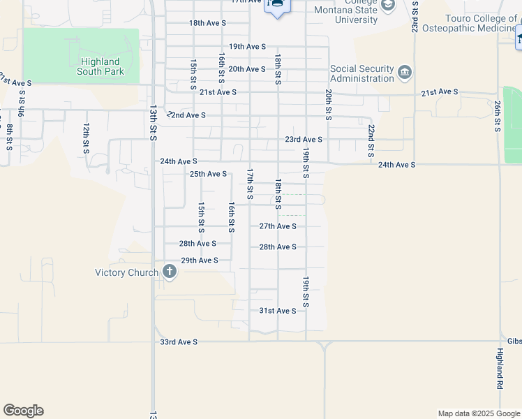 map of restaurants, bars, coffee shops, grocery stores, and more near 1708 26th Avenue South in Great Falls