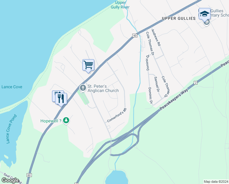 map of restaurants, bars, coffee shops, grocery stores, and more near 10 Agustus Avenue in Conception Bay South