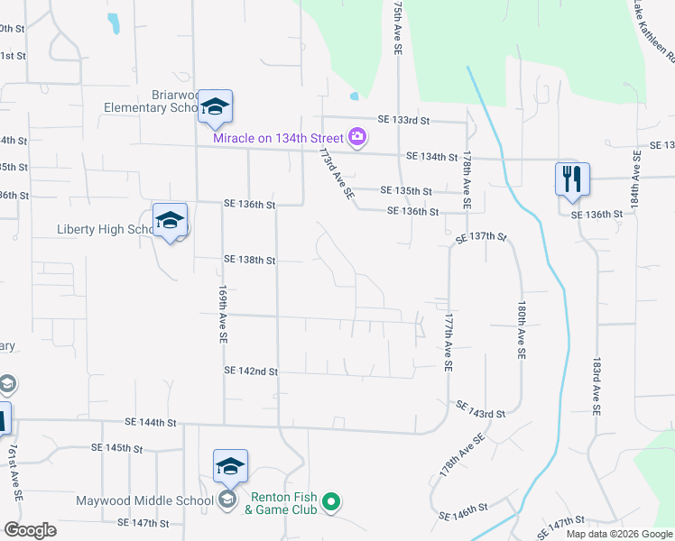 map of restaurants, bars, coffee shops, grocery stores, and more near 13786 173rd Place Southeast in Renton