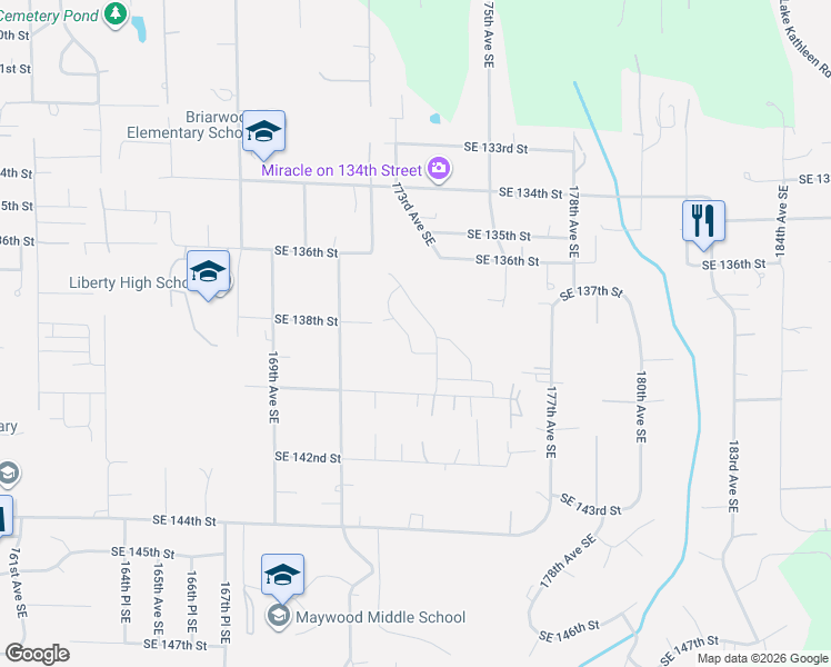 map of restaurants, bars, coffee shops, grocery stores, and more near 13786 173rd Place Southeast in Renton