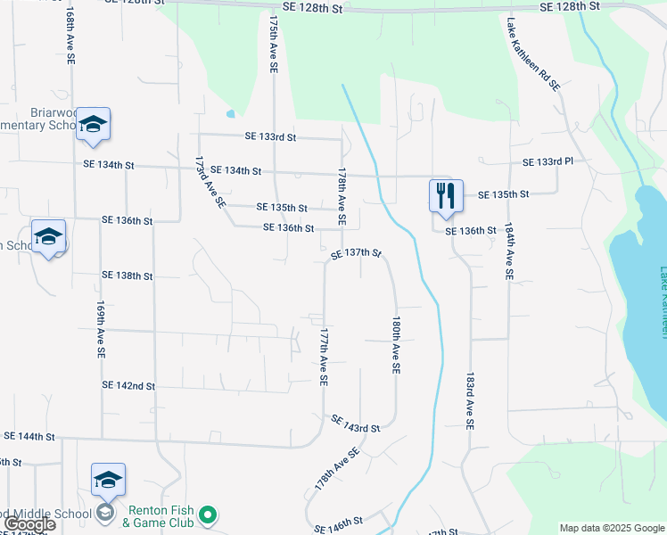 map of restaurants, bars, coffee shops, grocery stores, and more near 13706 177th Avenue Southeast in Renton