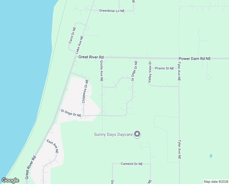 map of restaurants, bars, coffee shops, grocery stores, and more near 3404 Highland Drive Northeast in Bemidji