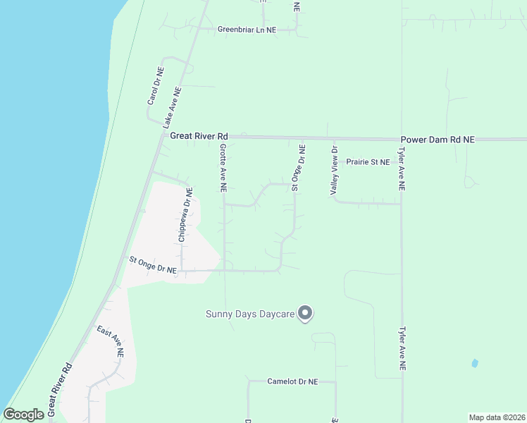 map of restaurants, bars, coffee shops, grocery stores, and more near 3404 Highland Drive Northeast in Bemidji