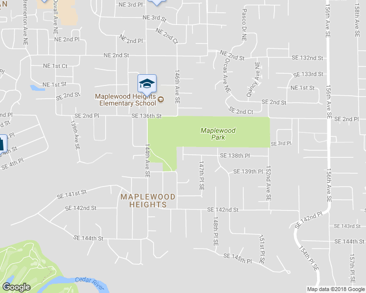 map of restaurants, bars, coffee shops, grocery stores, and more near 12439 146th Place Southeast in Renton