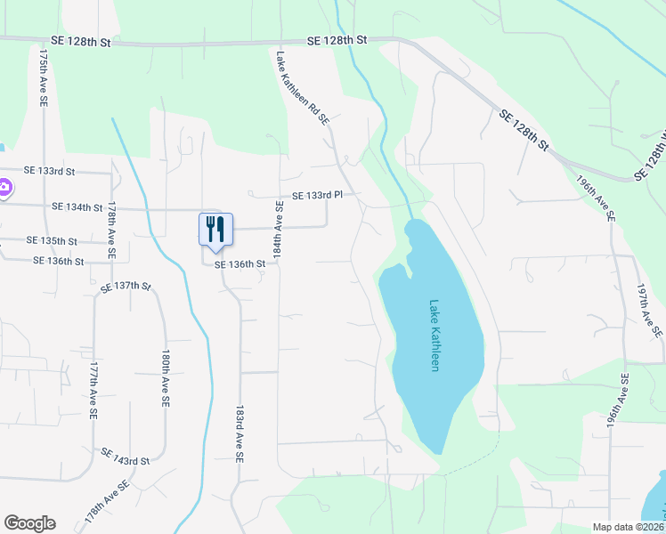 map of restaurants, bars, coffee shops, grocery stores, and more near 13525 West Lake Kathleen Drive Southeast in Renton