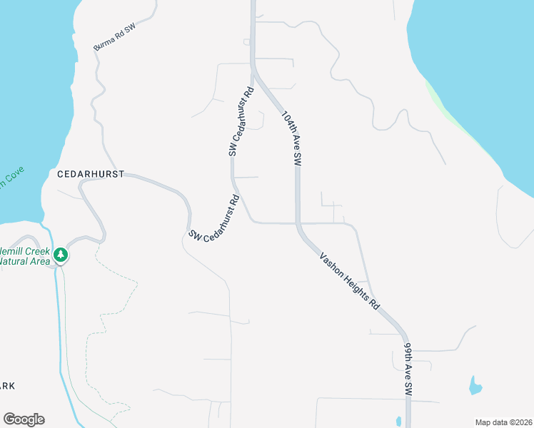 map of restaurants, bars, coffee shops, grocery stores, and more near 10520 Southwest 140th Street in Vashon