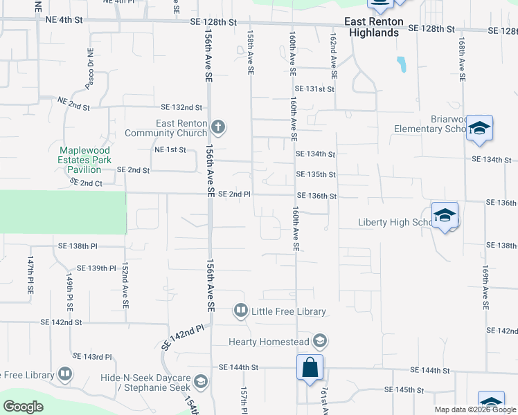 map of restaurants, bars, coffee shops, grocery stores, and more near 274 Yakima Avenue Southeast in Renton