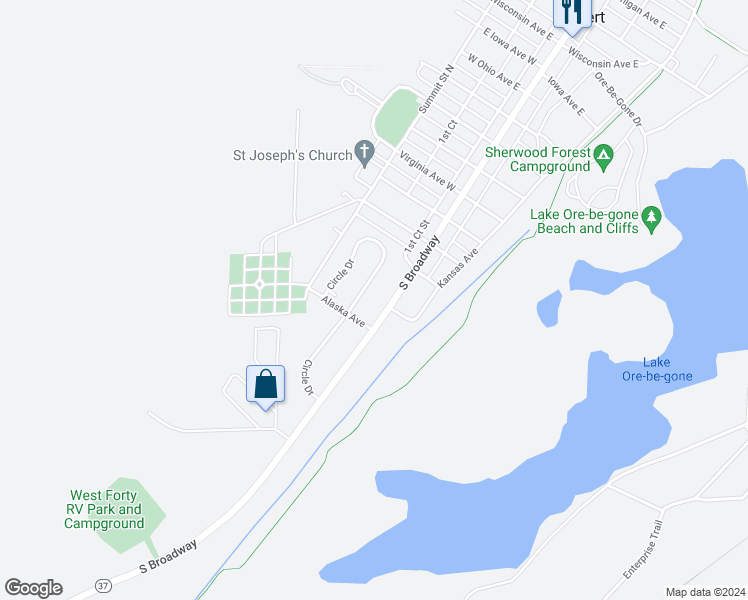 map of restaurants, bars, coffee shops, grocery stores, and more near 730 South Broadway in Gilbert