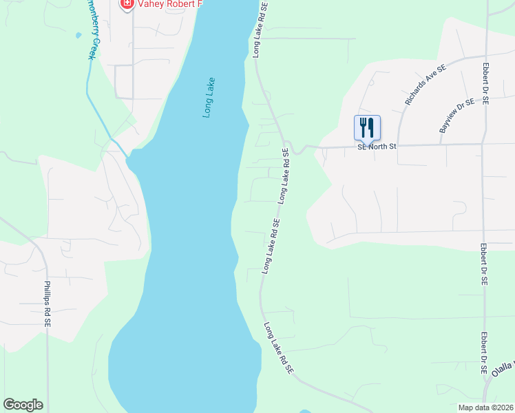 map of restaurants, bars, coffee shops, grocery stores, and more near 7410 Long Lake Road Southeast in Port Orchard