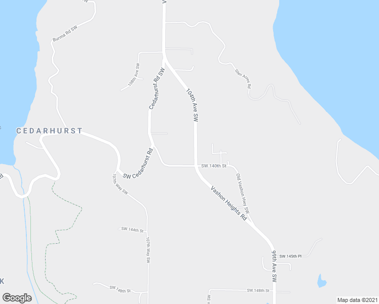 map of restaurants, bars, coffee shops, grocery stores, and more near 10508 Southwest 140th Street in Vashon